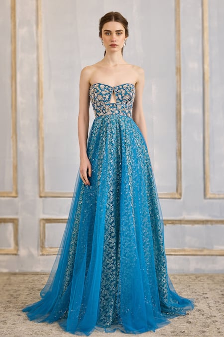 Cedar & Pine Sequin Embroidered Gown 