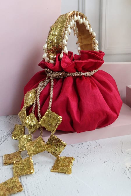 Soho Boho Studio By Aarti Thakur Bead Tassel Embellished Potli 