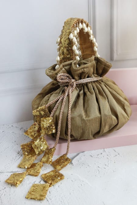 Soho Boho Studio By Aarti Thakur Silk Tassel Embellished Potli 