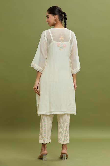 Jyoti Bansal Floral Dori Embroidered Kurta Set 