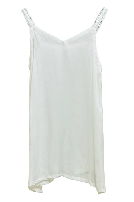 Buy Jyoti Bansal White Kota Doria, Cotton Embroidery Round Neck Thread Kurta And Pant Set Buy_Jyoti Bansal_White Kota Doria, Cotton Embroidery Round Neck Thread Kurta And Pant Set