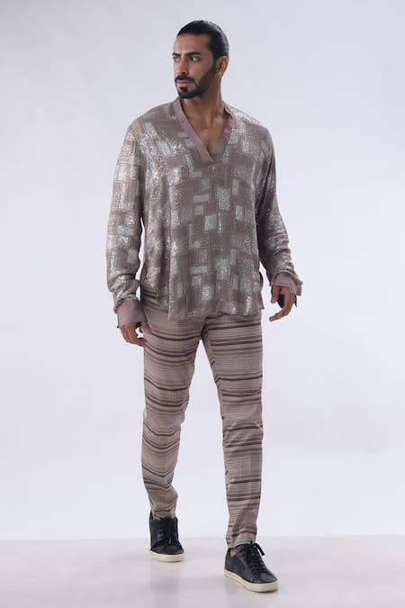 Kommal Sood Sequin Work Shirt With Trouser 