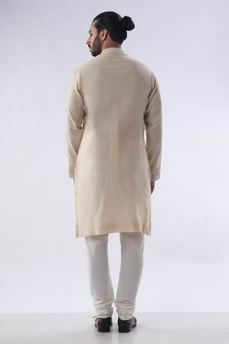 Kommal Sood Resham Embroidered Placket Kurta With Churidar