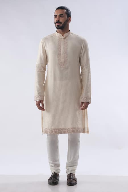 Kommal Sood Floral Embroidered Placket Kurta With Churidar
