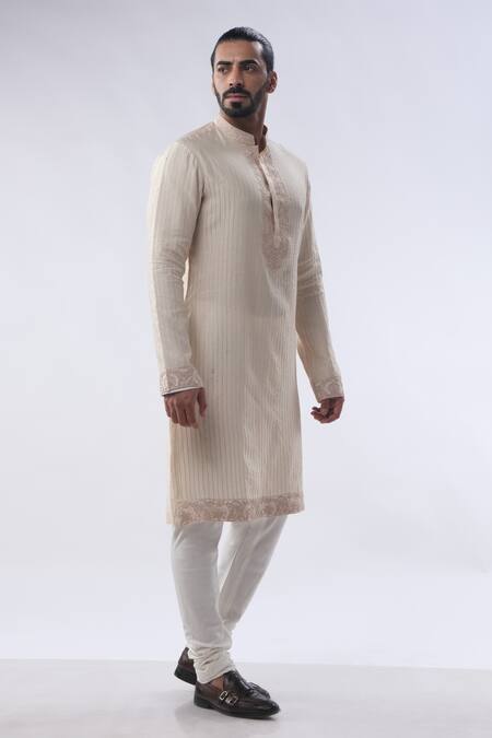 Kommal Sood Peach Cotton, Silk Sequins Floral Embroidered Placket Kurta With Churidar at Aza Fashions Kommal Sood_Peach Cotton, Silk Sequins Floral Embroidered Placket Kurta With Churidar _at_Aza_Fashions