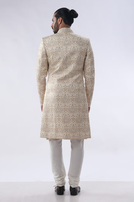 Kommal Sood Cutdana Moti Embroidered Sherwani Churidar Set