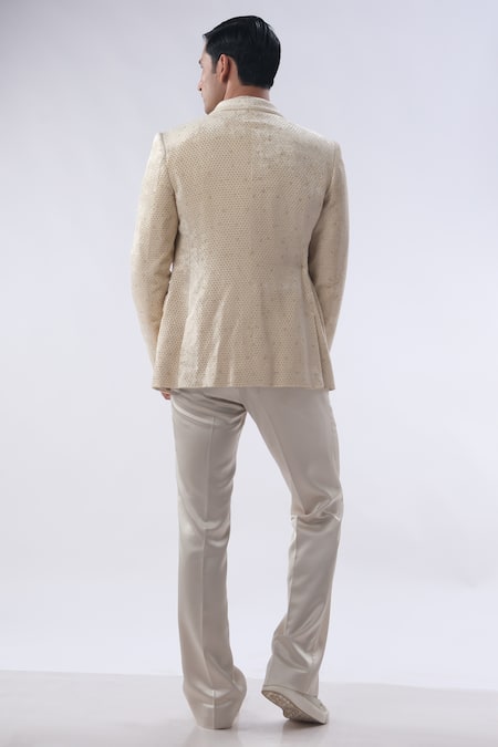 Kommal Sood Honeycomb Pattern Tuxedo Jacket Trouser Set 