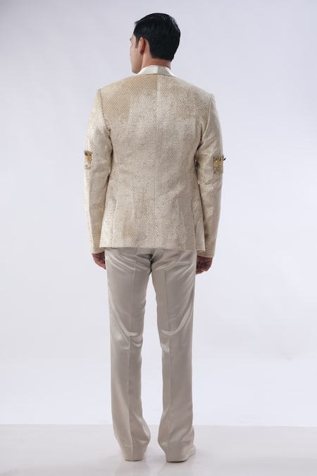 Kommal Sood Honeycomb Pattern Tuxedo Jacket & Trouser Set 