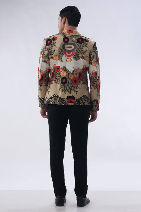 Kommal Sood Floral Bloom Embroidered Bomber Jacket Trouser Set 