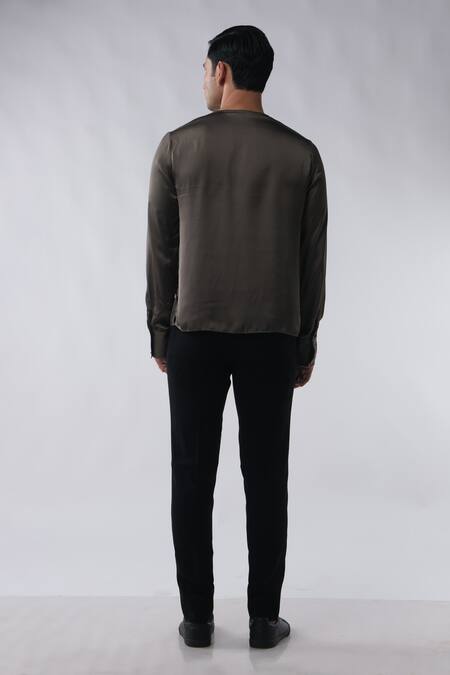 Kommal Sood Satin Plain Shirt With Trouser 
