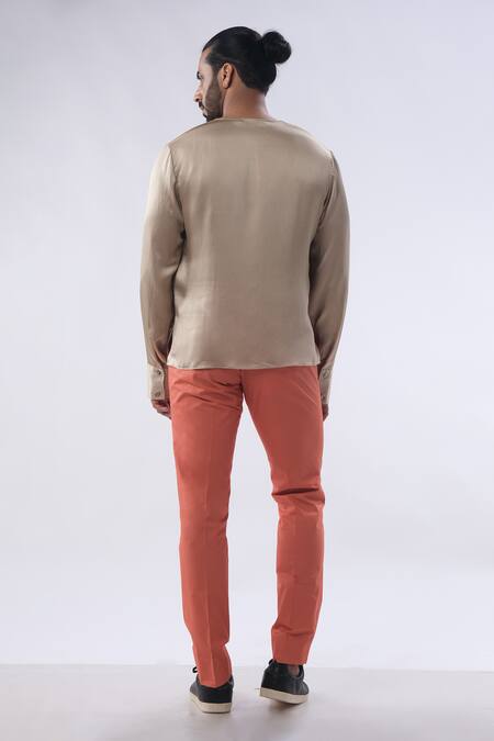 Shop_Kommal Sood_Green Organza Satin And Cotton Embroidery Floral Jacket Trouser Set  _Online_at_Aza_Fashions