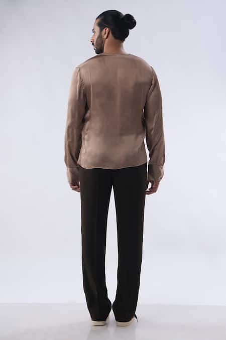 Kommal Sood Satin Full Sleeve Shirt With Trouser 