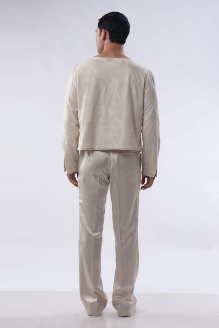 Kommal Sood Geometric Embroidered Shirt With Trouser 