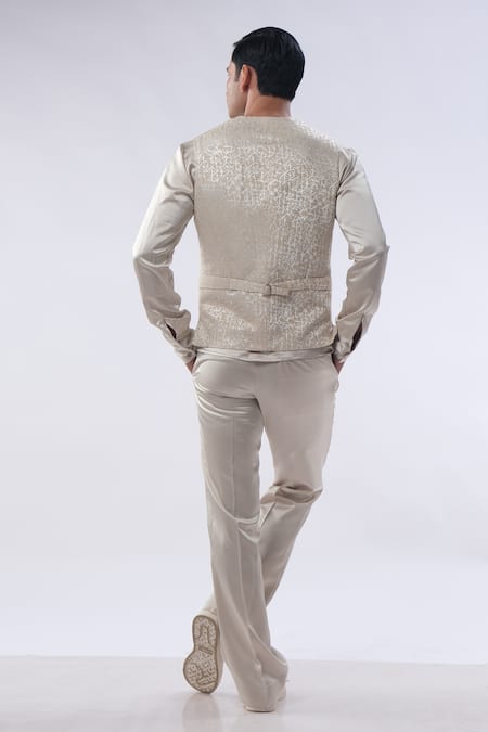 Kommal Sood Resham Embroidered Waist Coat Trouser Set 