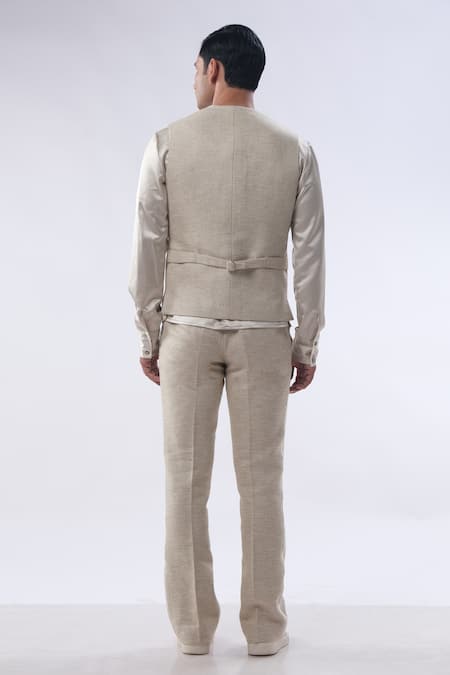 Kommal Sood Textured Full Sleeve Jacket Trouser Set 