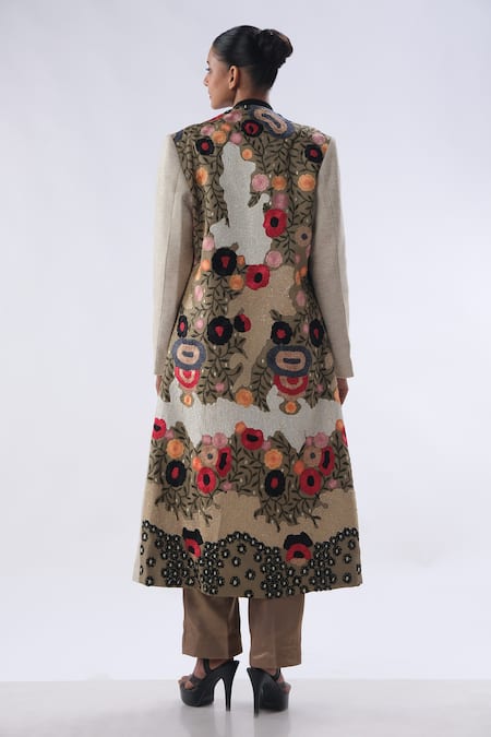 Kommal Sood Floral Embroidered Jacket Trouser Set 