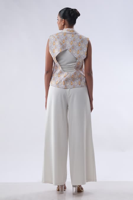 Kommal Sood Sequin Embroidered Waist Coat With Cut-Out Trouser 