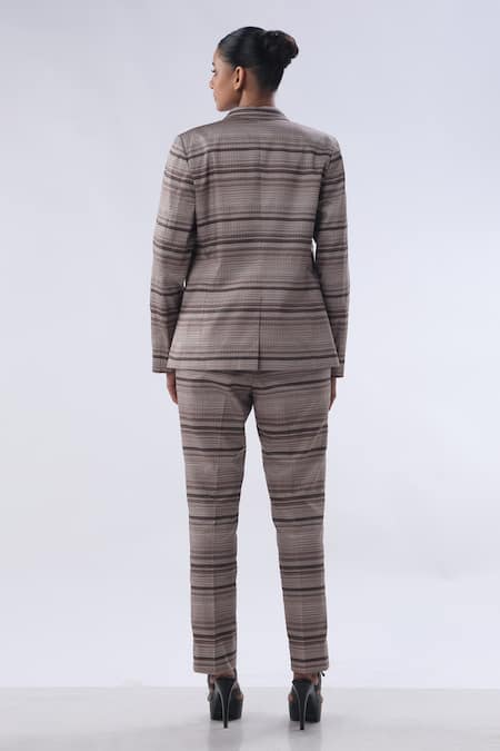 Kommal Sood Stripe Pattern Blazer With Pant 