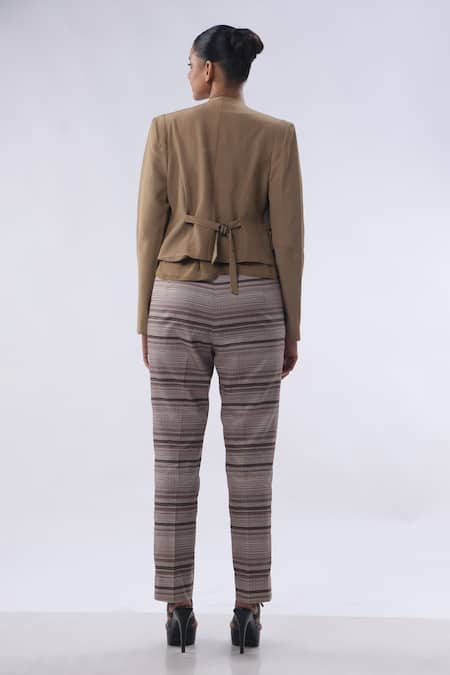 Kommal Sood Solid Double Layered Jacket With Trouser 