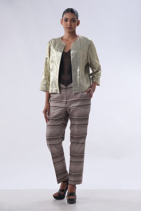 Kommal Sood Sequin Embellished Short Jacket With Trouser 