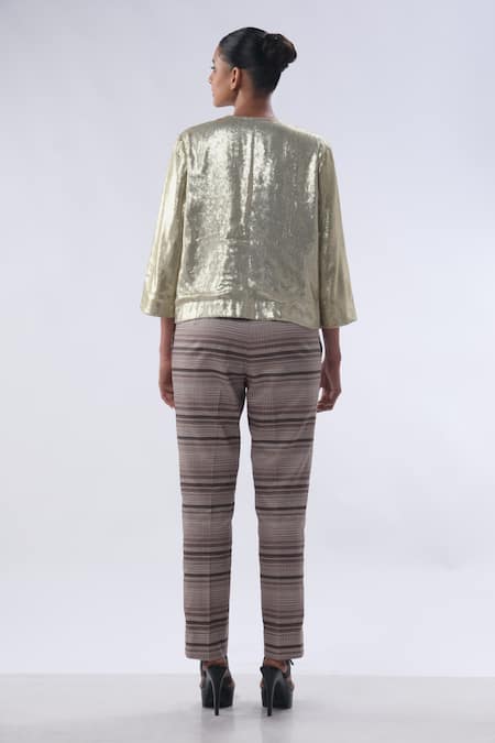 Kommal Sood Sequin Embellished Short Jacket With Trouser 