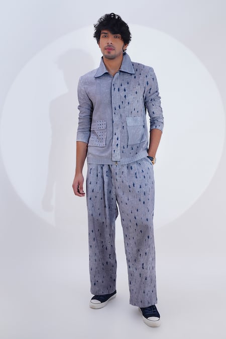 Jajaabor Geometric Print Shirt & Pant Set 