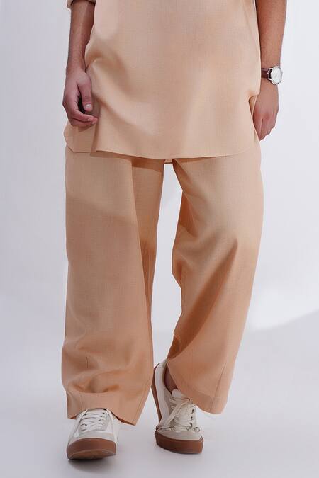 Buy Jajaabor Beige Linen Embroidery Tiger Threadwork Placement Kurta With Pant Online at Aza Fashions Buy_Jajaabor_Beige Linen Embroidery Tiger Threadwork Placement Kurta With Pant _Online_at_Aza_Fashions