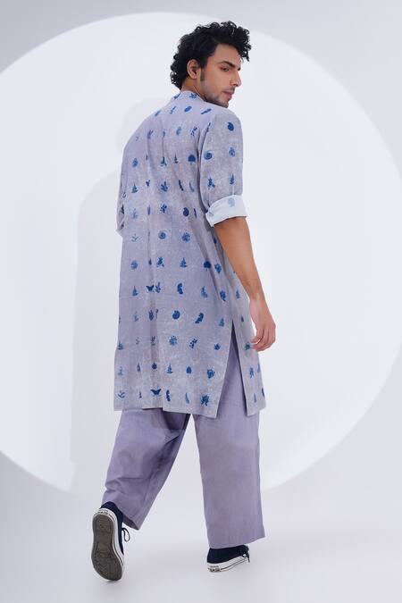 Jajaabor Marine Print Kurta With Pant 