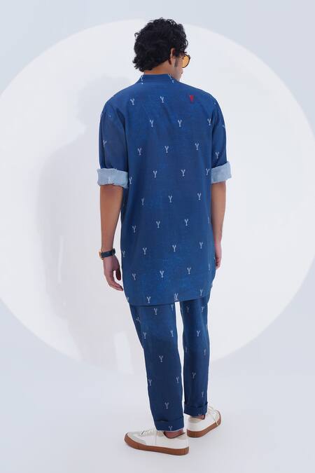 Jajaabor Lobster Print Kurta With Pant 