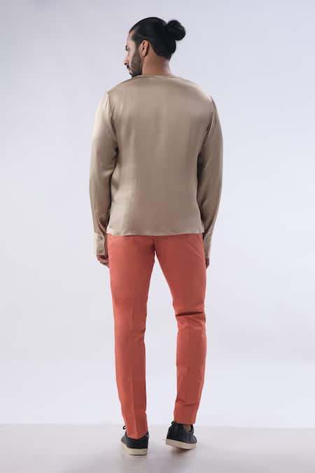 Kommal Sood Plain Shirt With Contrast Trouser 