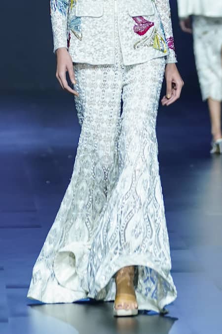 Buy Ritika Mirchandani Ivory Net Crystals, Cut Work, Embroidery Ethereal Floral Blazer And Sharara Set Online at Aza Fashions Buy_Ritika Mirchandani_Ivory Net Crystals, Cut Work, Embroidery Ethereal Floral Blazer And Sharara Set _Online_at_Aza_Fashions