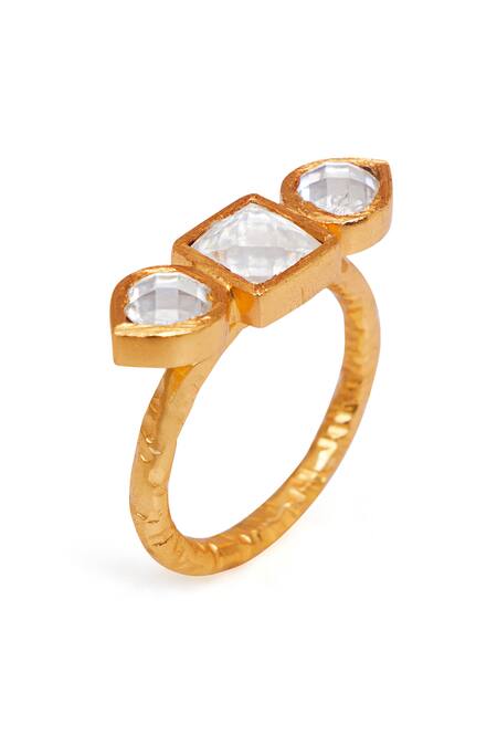 Buy_Anita Dongre_Gold Plated Crystals Chantara Embellished Ring_Online_at_Aza_Fashions
