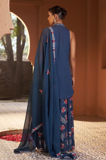 Sonia Khatri Orchid Embroidered Kurta Sharara Set 