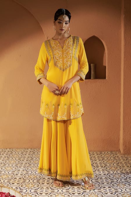 Sonia Khatri Azalea Embroidered Kurta Sharara Set 
