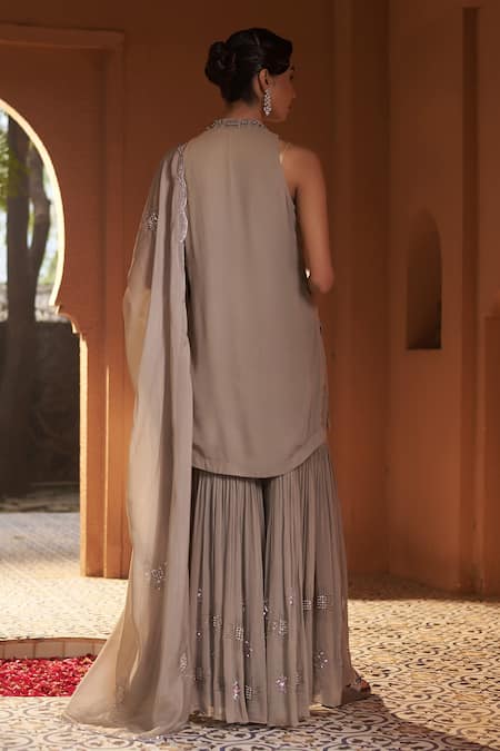 Sonia Khatri Brunia Bliss Floral Embroidered Kurta Sharara Set 