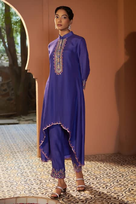 Sonia Khatri Viola High Low Embroidered Kurta & Pant Set 