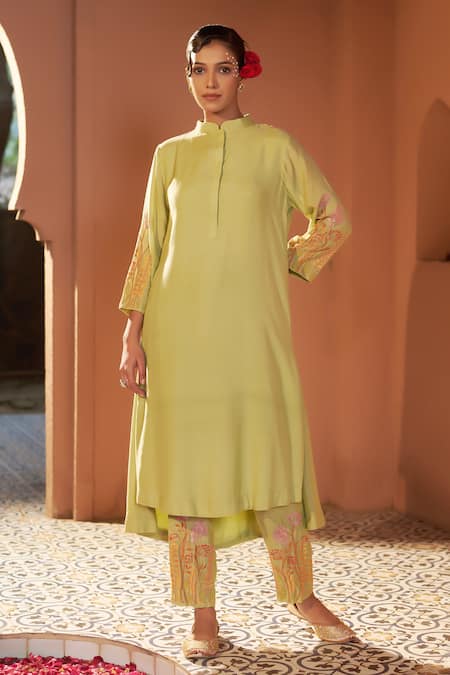 Sonia Khatri Embroidered Sleeve Kurta & Pant Set 