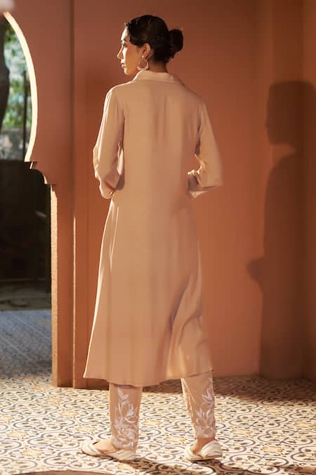 Sonia Khatri Cashmere High Low Embroidered Kurta & Pant Set 