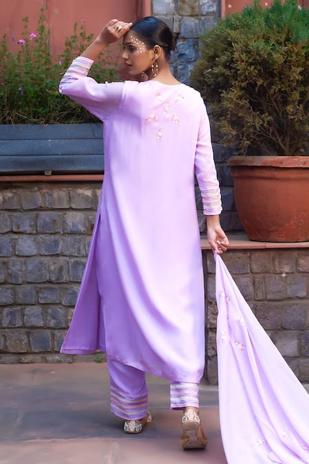 Sonia Khatri Floral Applique Kurta Pant Set 