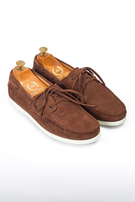 Domani Lucia Boat Leather & Suede Shoes 