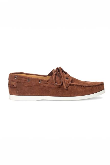 Domani Brown Lucia Boat Leather And Suede Shoes Online at Aza Fashions Domani_Brown Lucia Boat Leather And Suede Shoes _Online_at_Aza_Fashions