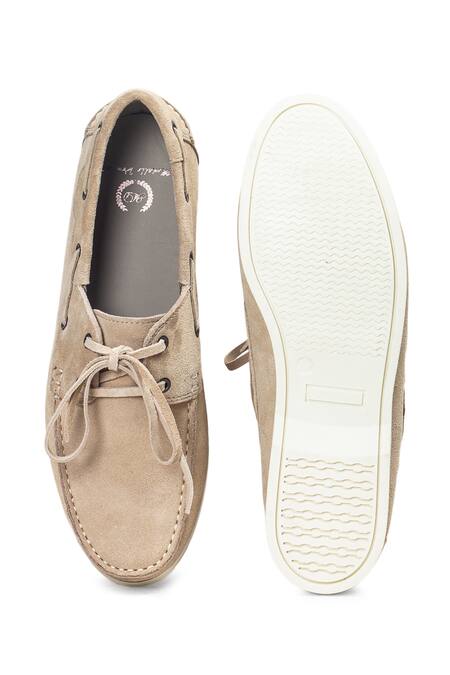 Buy Domani Beige Leather And Suede Boat Shoes Online at Aza Fashions Buy_Domani_Beige Leather And Suede Boat Shoes _Online_at_Aza_Fashions