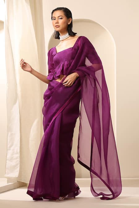 Weaver Story Satin Border Organza Saree 
