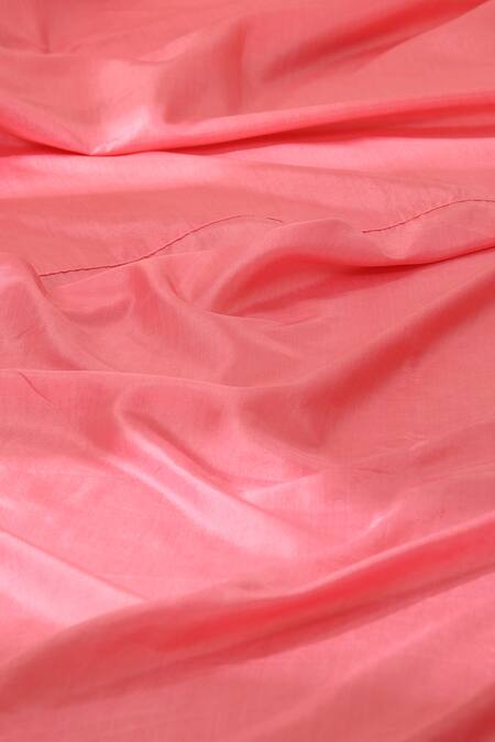 Weaver Story_Pink Silk Pure Satin Border Saree _at_Aza_Fashions