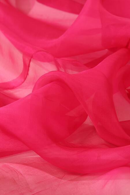 Buy_Weaver Story_Magenta Organza Handcrafted Saree _Online_at_Aza_Fashions
