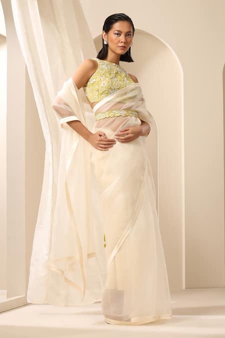 Weaver Story Organza Handcrafted Saree 