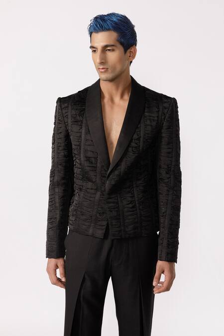 Shop Line Out Line Black Cotton Solid Pleated Flared Pant at Aza Fashions Shop_Line Out Line_Black Cotton Solid Pleated Flared Pant_at_Aza_Fashions