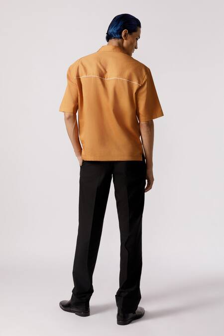 Shop_Line out line_Black Cotton Solid Pant_at_Aza_Fashions