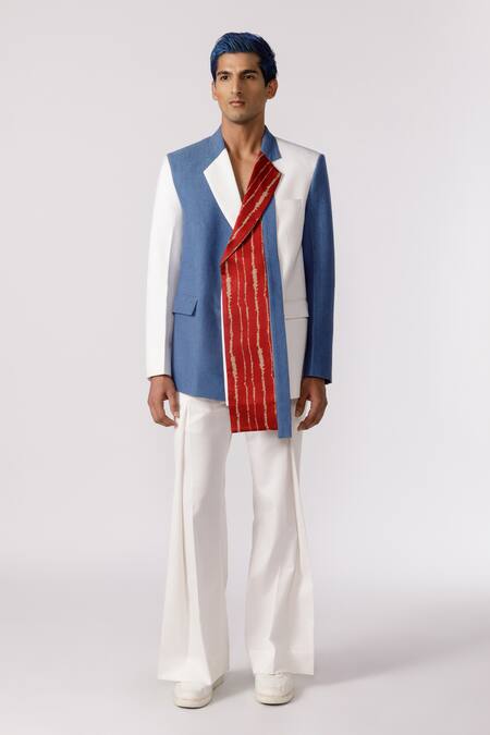 Buy_Line Out Line_White Cotton Solid Flared Pant_Online_at_Aza_Fashions