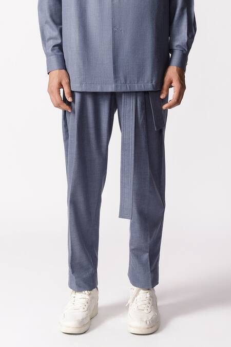 Line Out Line Grey Cotton Solid Straight Pant Online at Aza Fashions Line Out Line_Grey Cotton Solid Straight Pant_Online_at_Aza_Fashions